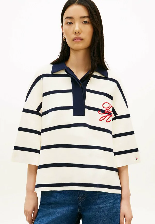 Рубашка-Поло премиум-класса Tommy Hilfiger, Big Stp Calico Dark N Navy