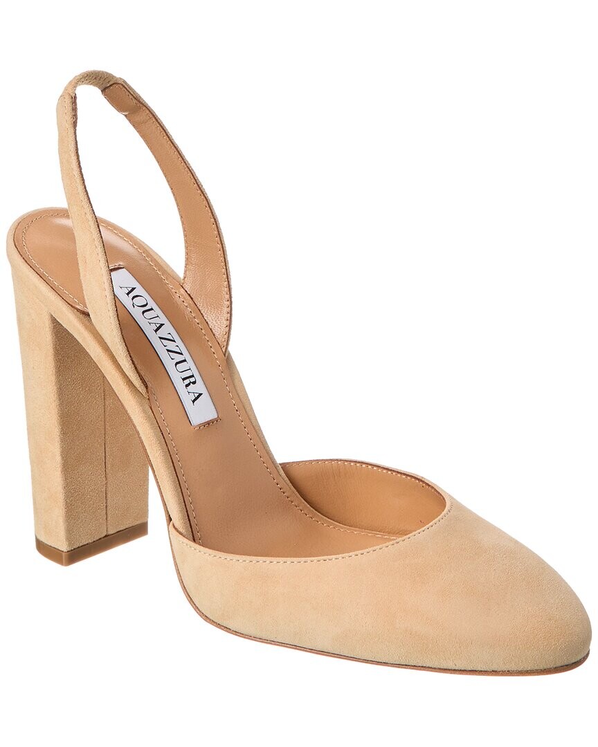

Замшевые туфли Aquazzura Talita 105 с пяткой на пятке, коричневый