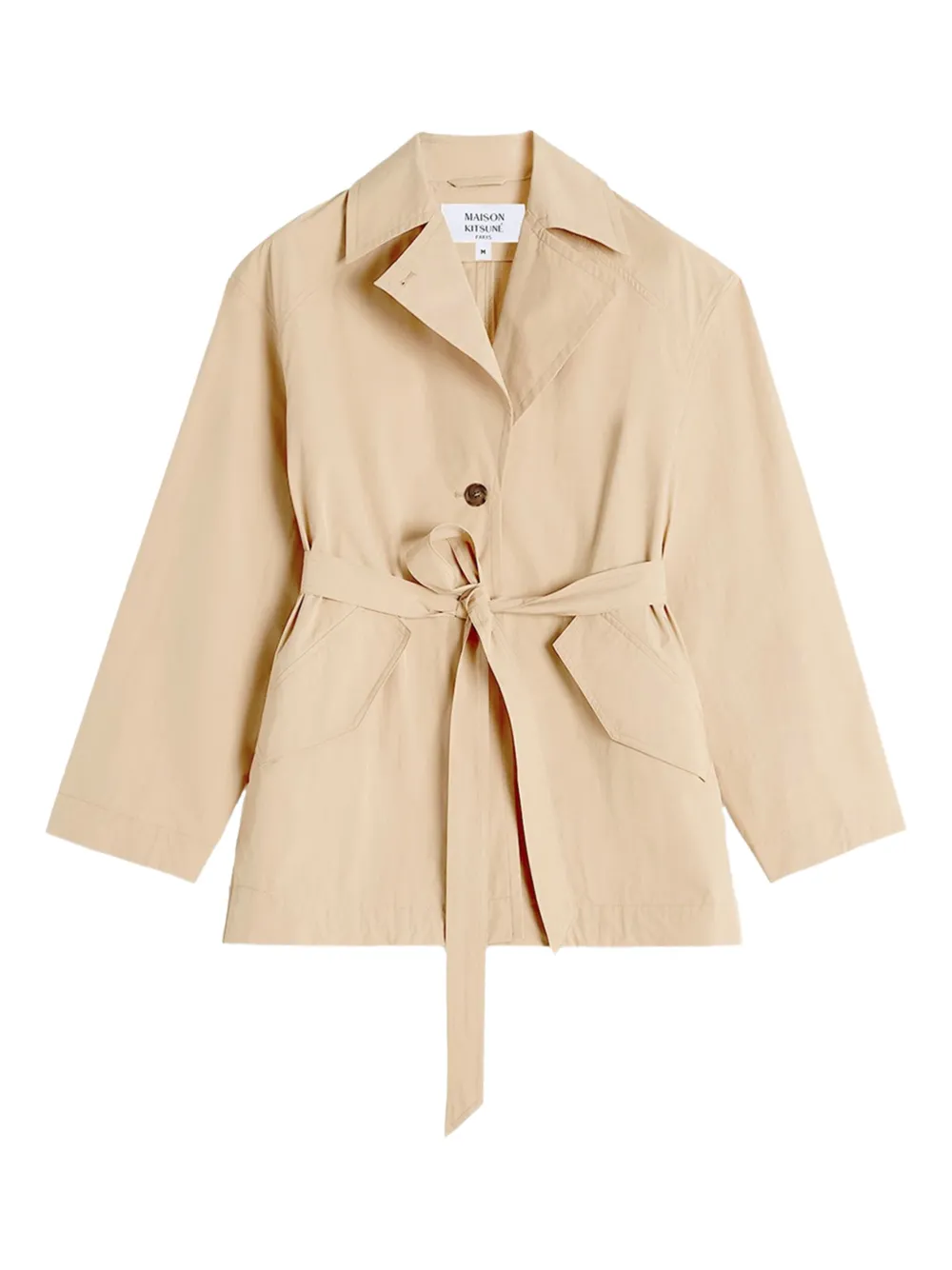 

Тренч с поясом Maison Kitsuné, нейтральный