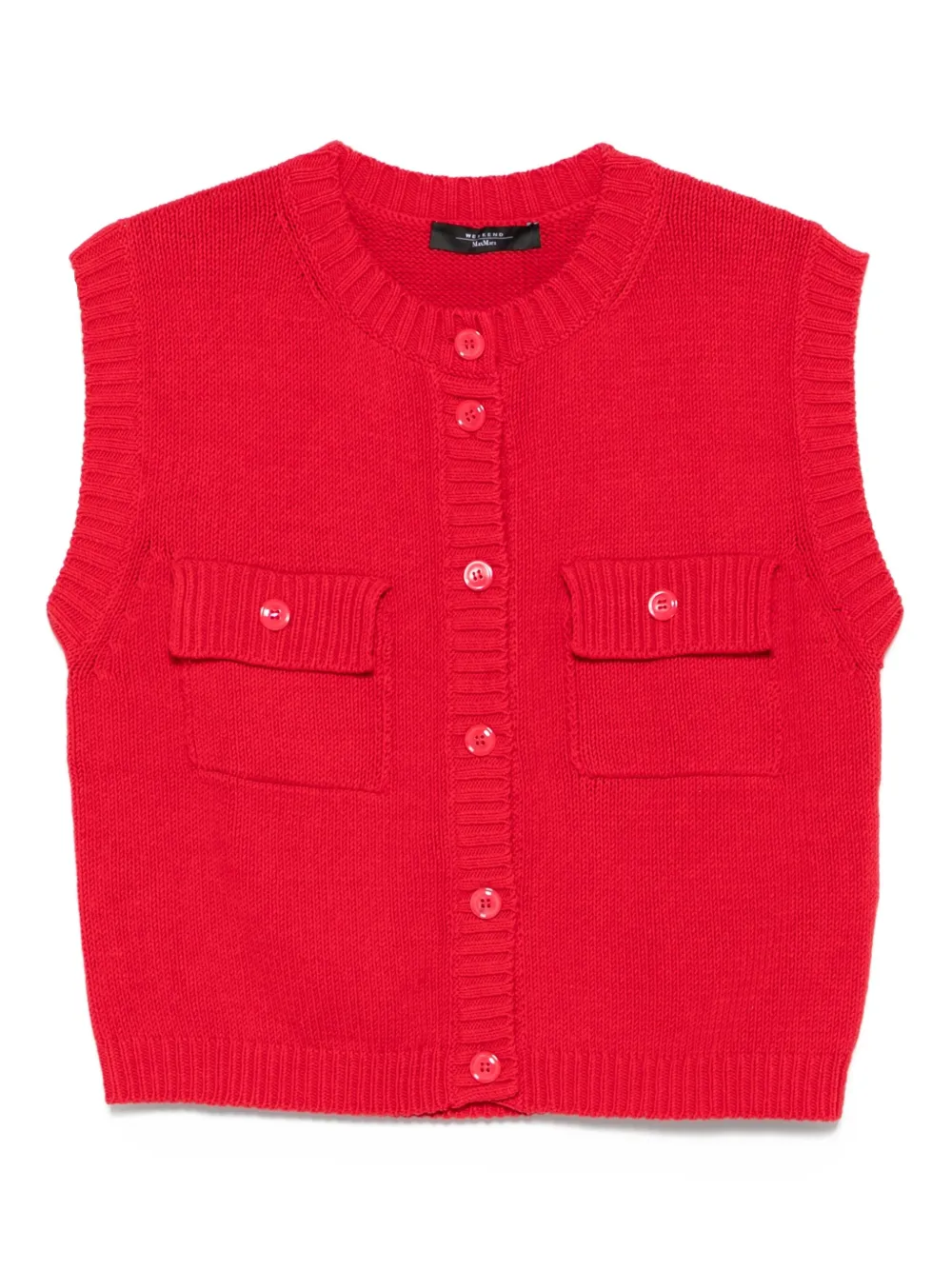 

Жилет с карманами на пуговицах Weekend Max Mara, красный