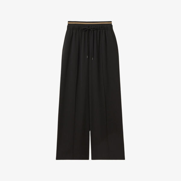 

Тканые брюки Fleur с высокой посадкой и эластичной талией Reiss, черный