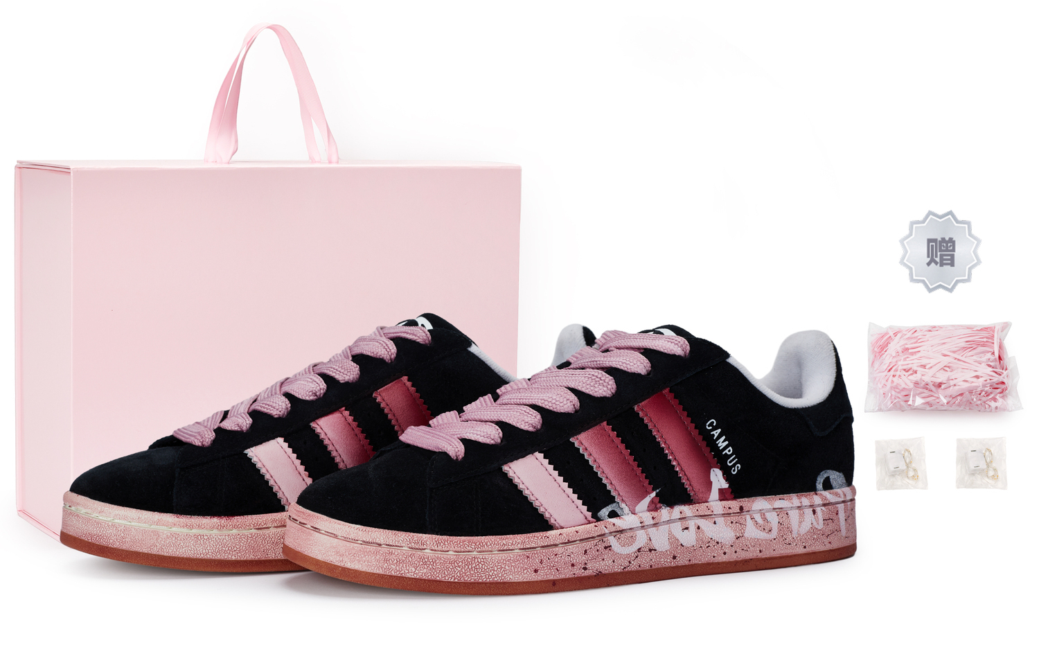 Adidas Originals Кроссовки Campus 00s унисекс низкие розово-черные, цвет Black Pink — фото 3