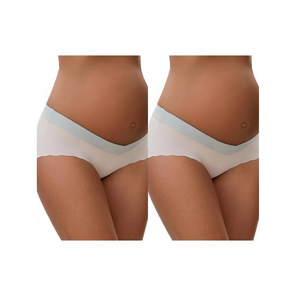 

2 упаковки женских низких трусиков ice silk seamless для беременных Inspire Chic, Beige