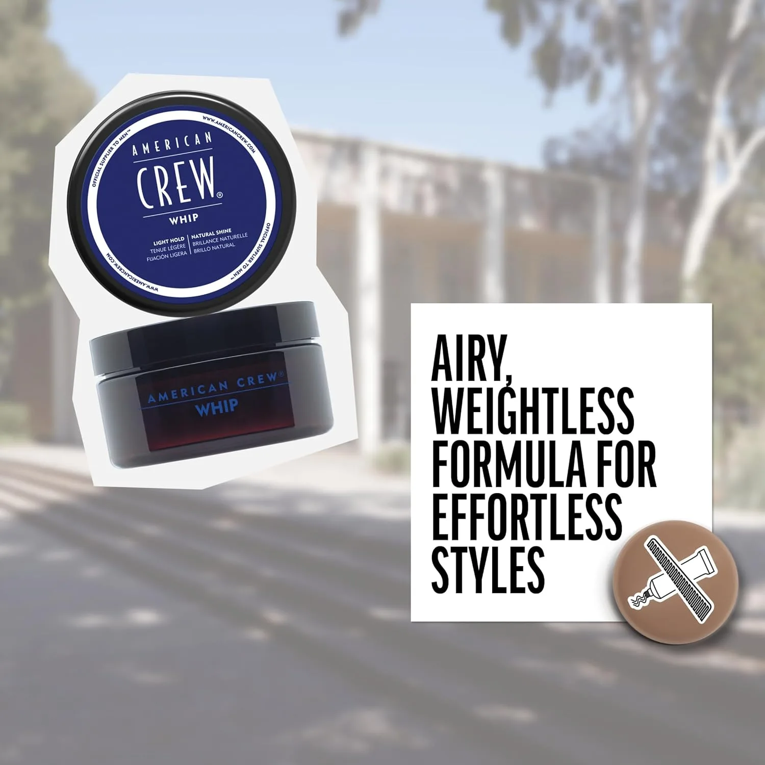 Крем для укладки волос AMERICAN CREW Men's Whip Styling Cream, похожий на гель для волос, с легкой фиксацией и естественным блеском, 85 г (упаковка из 2 шт.) 170.10 г (2 шт.) — фото 4
