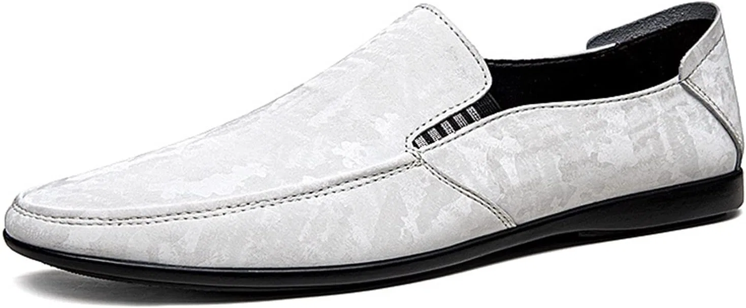 Туфли loafers, кожа с имитацией змеи, белые