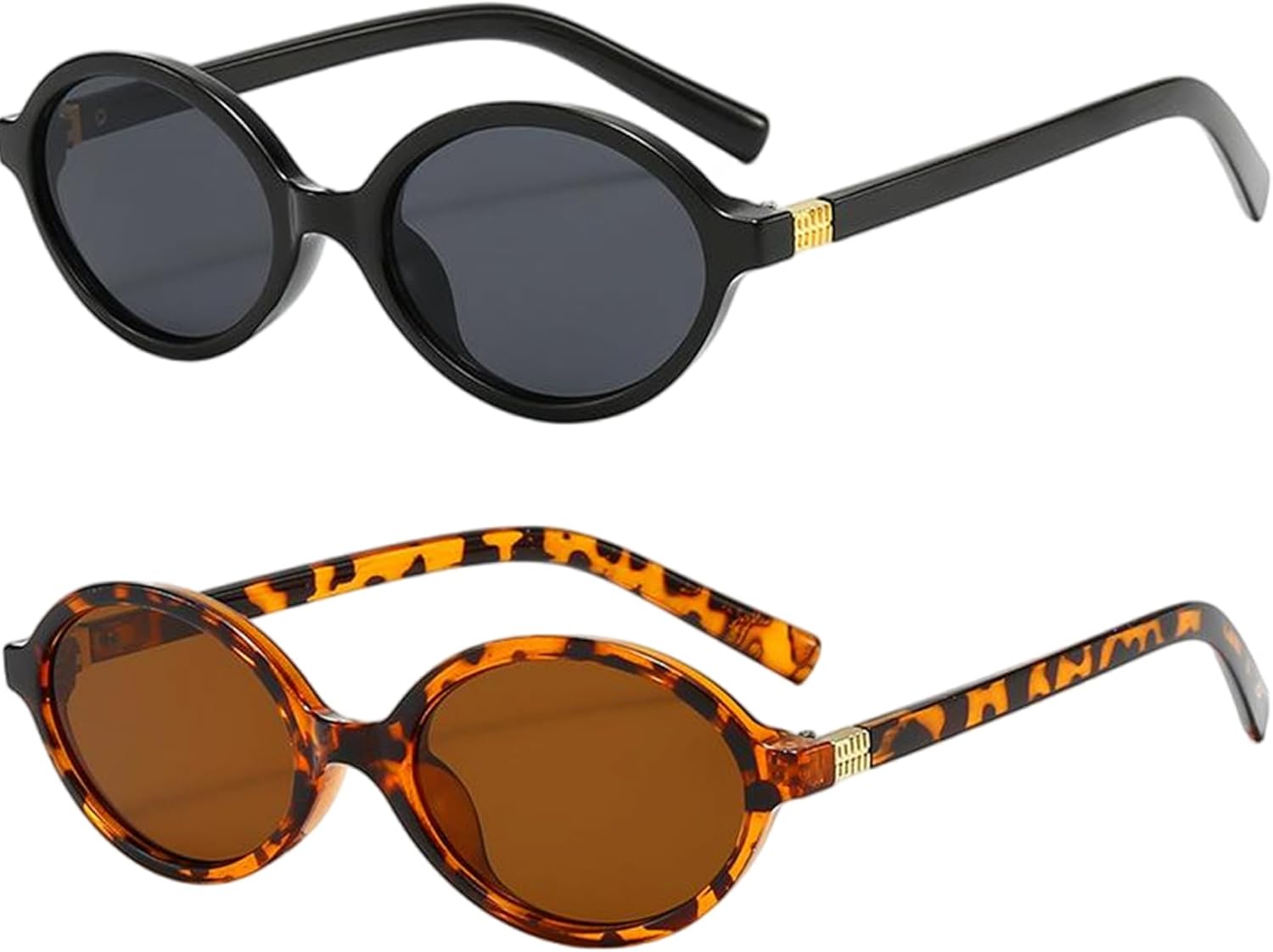 

Ретро овальные солнцезащитные очки для женщин и мужчин, модные маленькие солнцезащитные очки в стиле 90-х, винтажные круглые дизайнерские солнцезащитные очки pipajoy, 2 Pack Tortoise Frame/Brown Lens+black Frame/Grey Lens