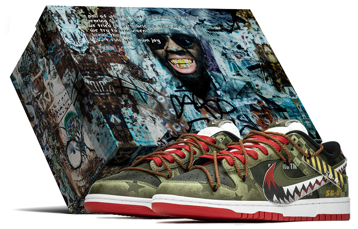 

Кроссовки Nike Dunk Skateboarding Shoes Unisex Low-top Green, хаки