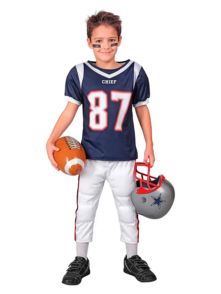 Костюм American Football Player Carnival Party, темно-синий/белый