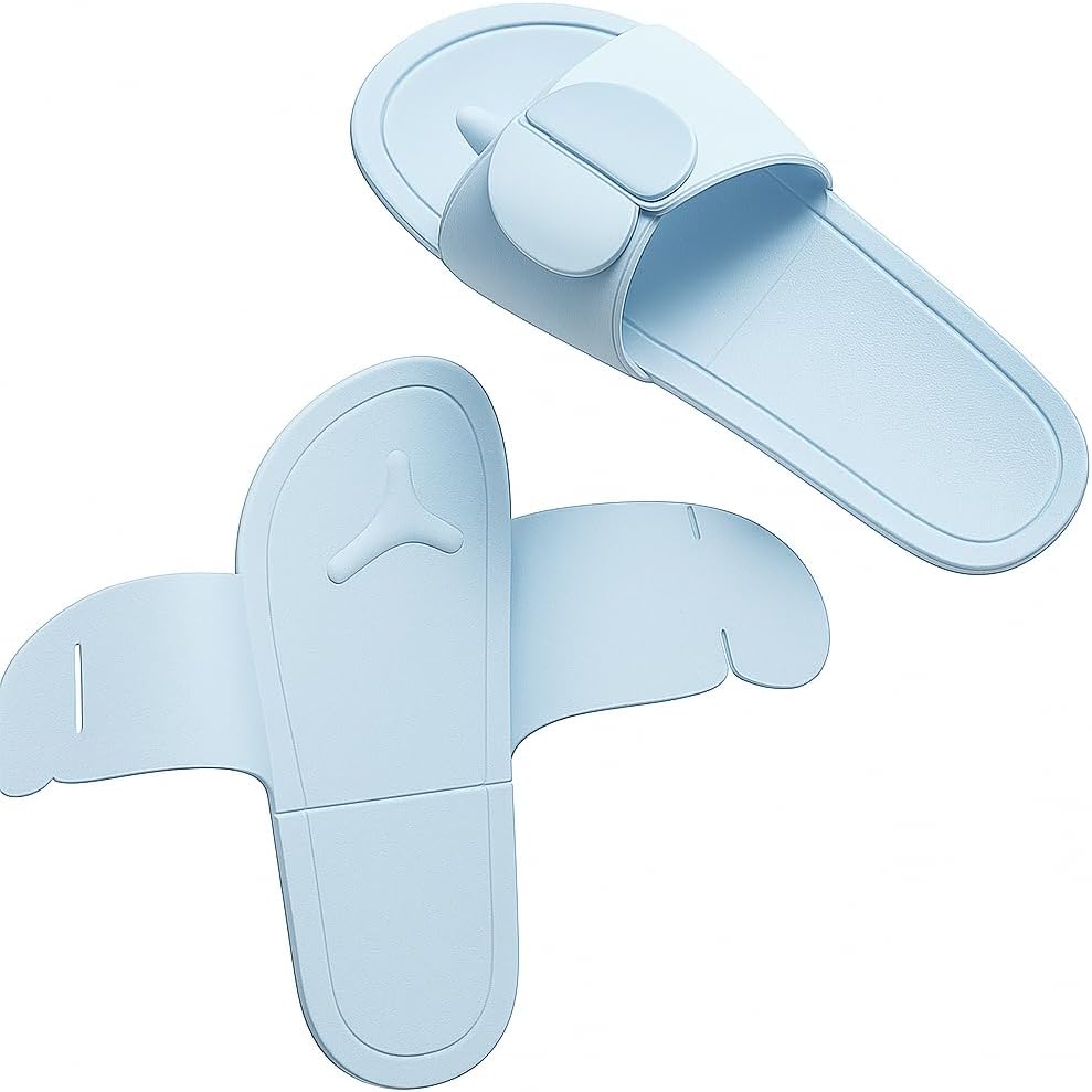 

Японские унисекс сандалии для путешествий, съемные, складные, противоскользящие, быстросохнущие для отеля, спортзала, пляжа, ванной, душа, спа и плавания Zbh1985, синий