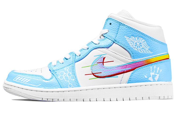

Кроссовки Air JORDAN 1 Vintage Basketball Shoes Men Mid-Top Blue White, Белый, Кроссовки Air JORDAN 1 Vintage Basketball Shoes Men Mid-Top Blue White