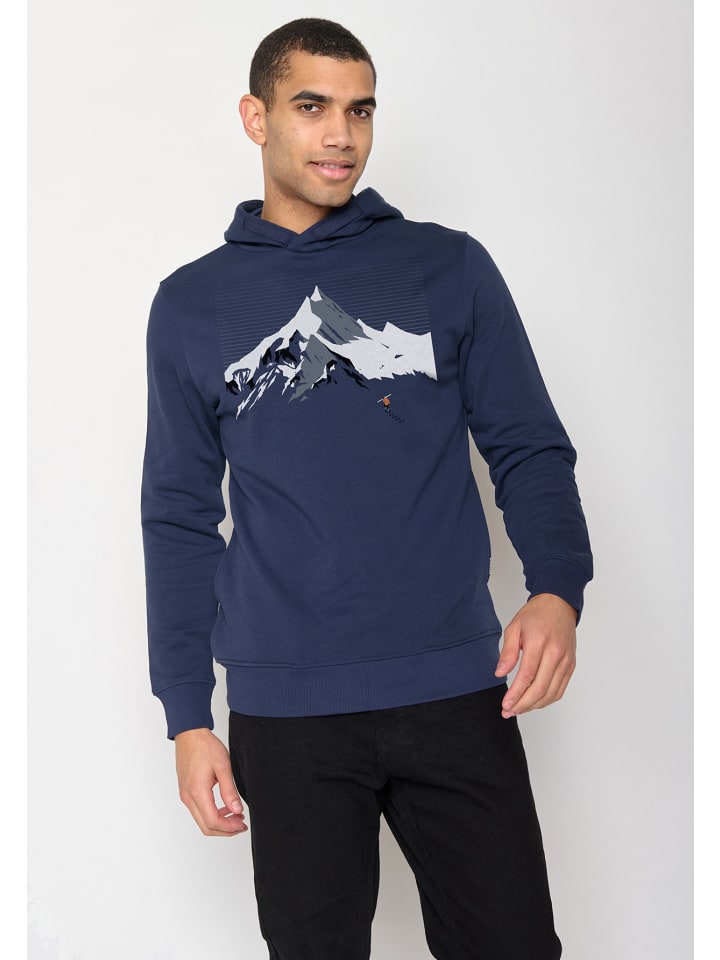 

Горнолыжная толстовка Nature Mountain темно-синего цвета GreenBomb