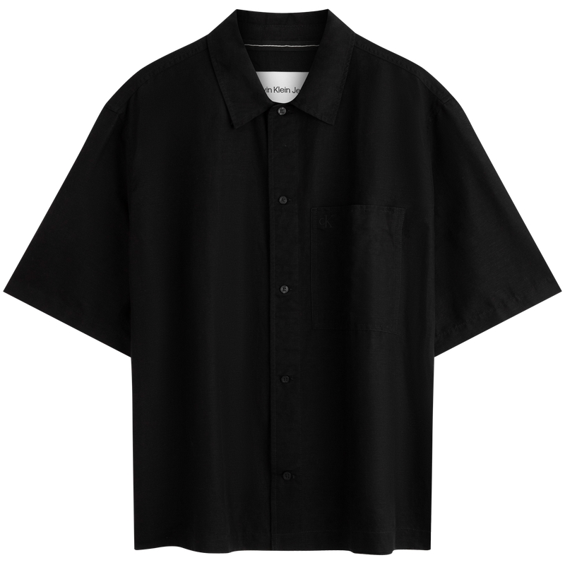 

Джинсовая рубашка с накладным карманом и коротким рукавом Calvin Klein, BEH-Space Black