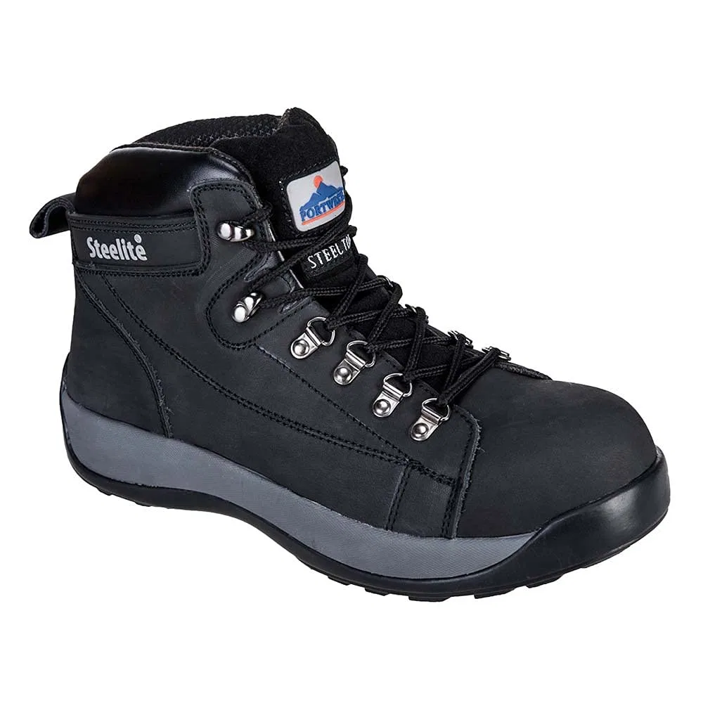 Мужские защитные ботинки Portwest Steelite Mid Cut Nubuck Boot SB, черные - Размер: 37