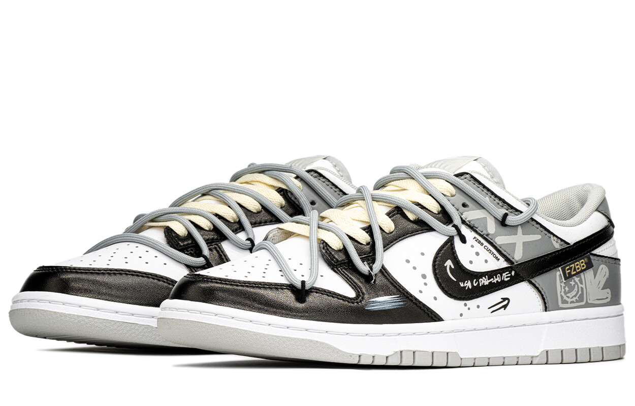 Кроссовки Nike Dunk Skateboard Shoes Men Low-Top Black White Gray — фото 3