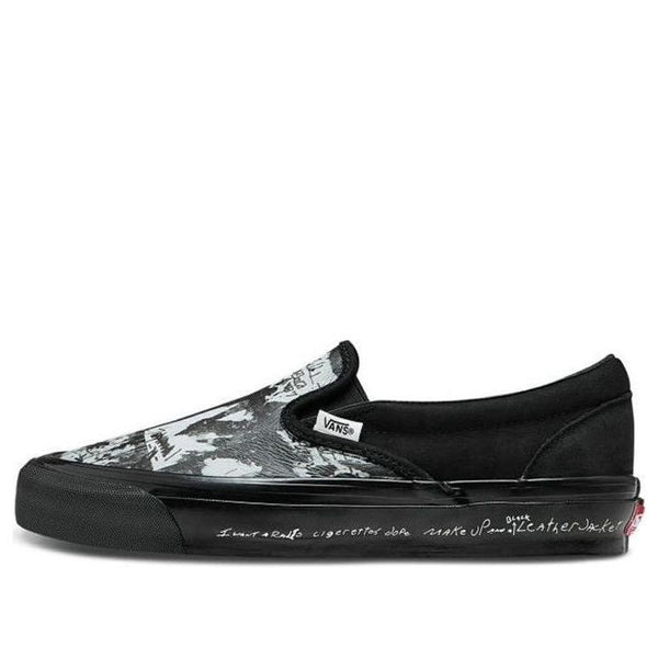 

Кроссовки raised by wolves x og classic slip-on lx 'black wall' Vans, черный