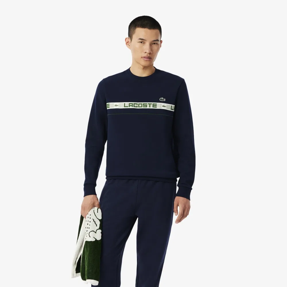 Мужской теннисный свитшот с надписью Lacoste тёмно-синий от Lacoste