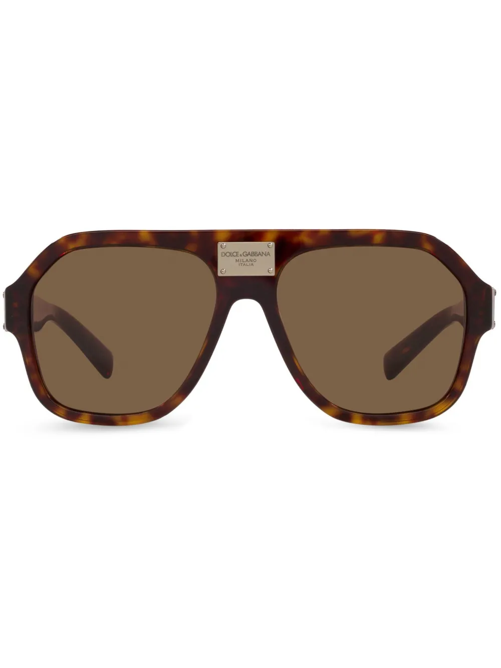 

Солнцезащитные очки-пилоты черепаховой расцветки Dolce & Gabbana Eyewear, коричневый
