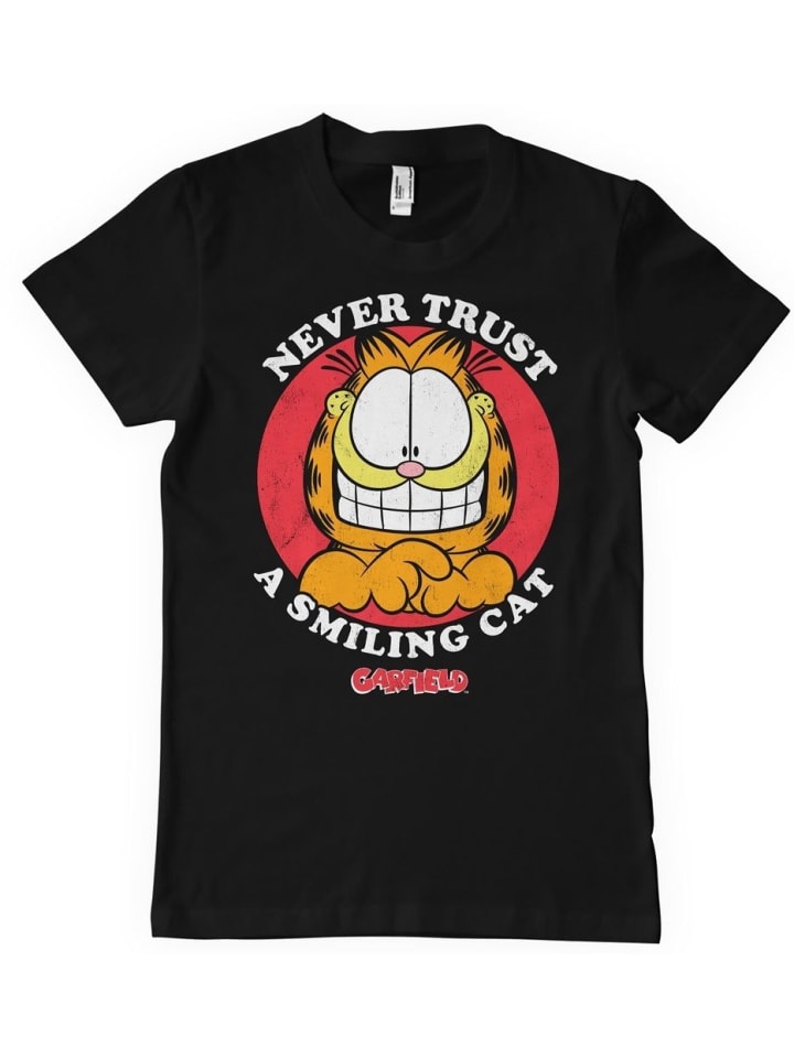

Футболка Never Trust A Smiling Cat Big Tall T-Shirt черного цвета Garfield, Черный, Футболка Never Trust A Smiling Cat Big Tall T-Shirt черного цвета Garfield