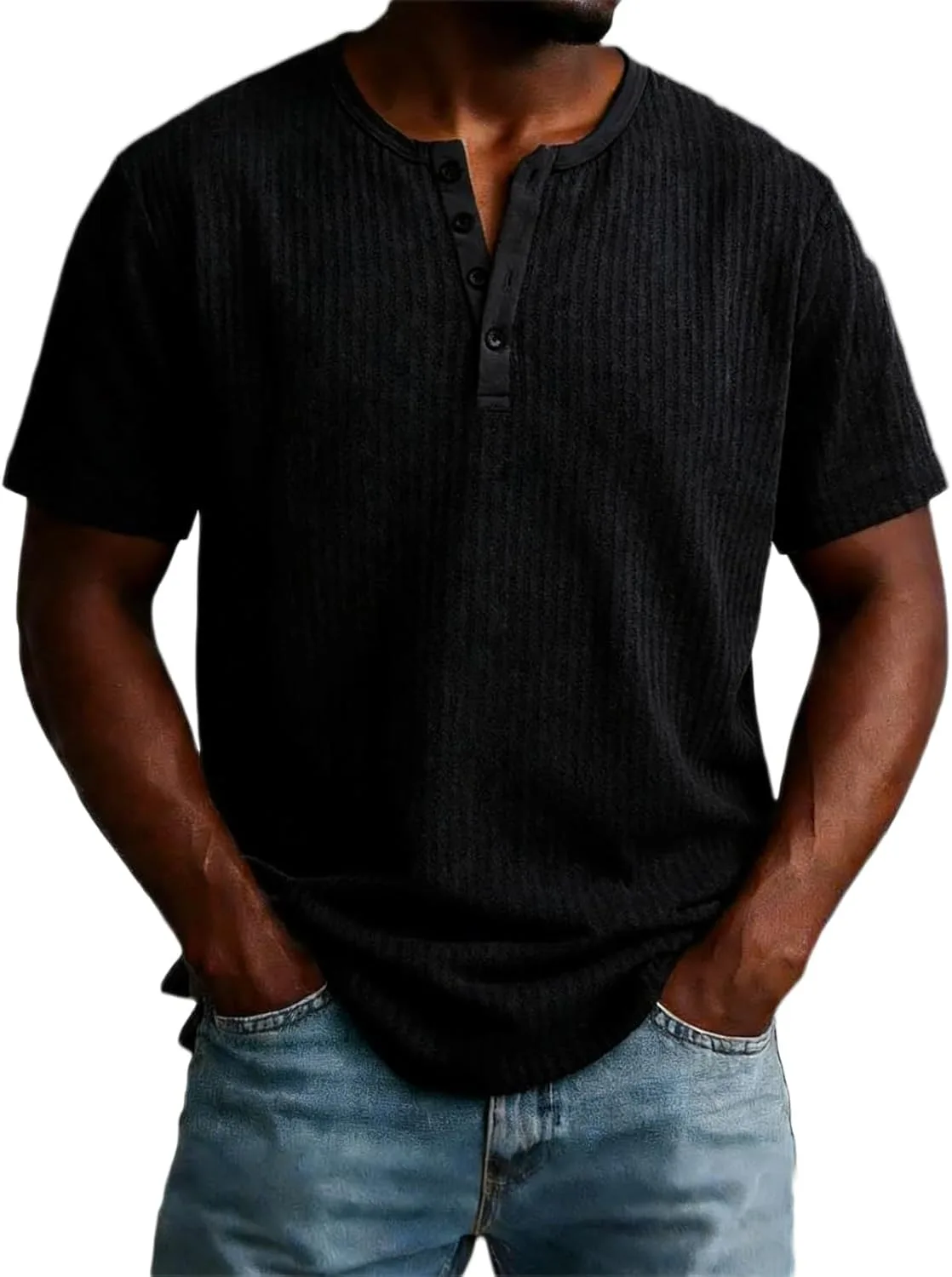 

Мужская футболка Henley с коротким рукавом, Muscle Fitted, для тренировок OAZKXCN