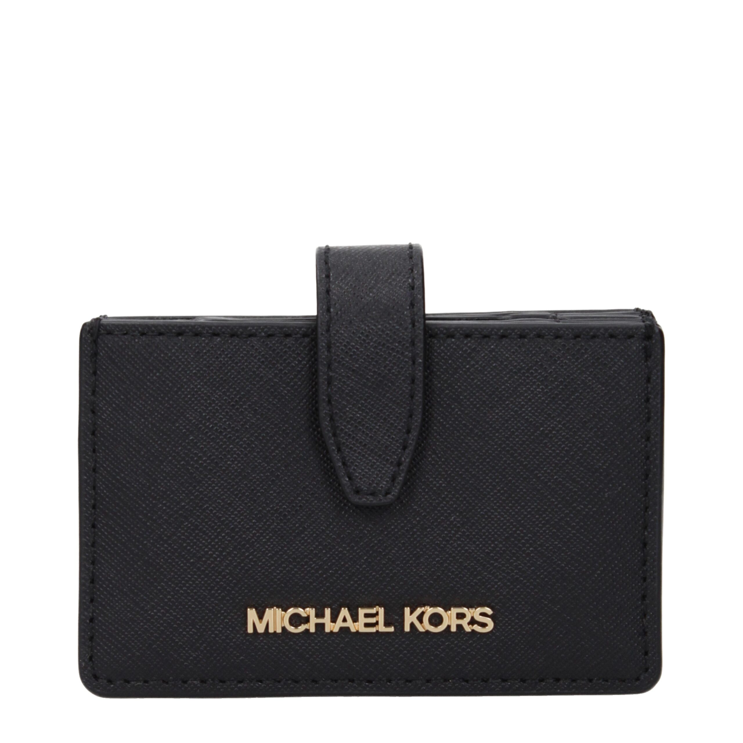 

Черные кожаные визитницы Michael Kors, черный