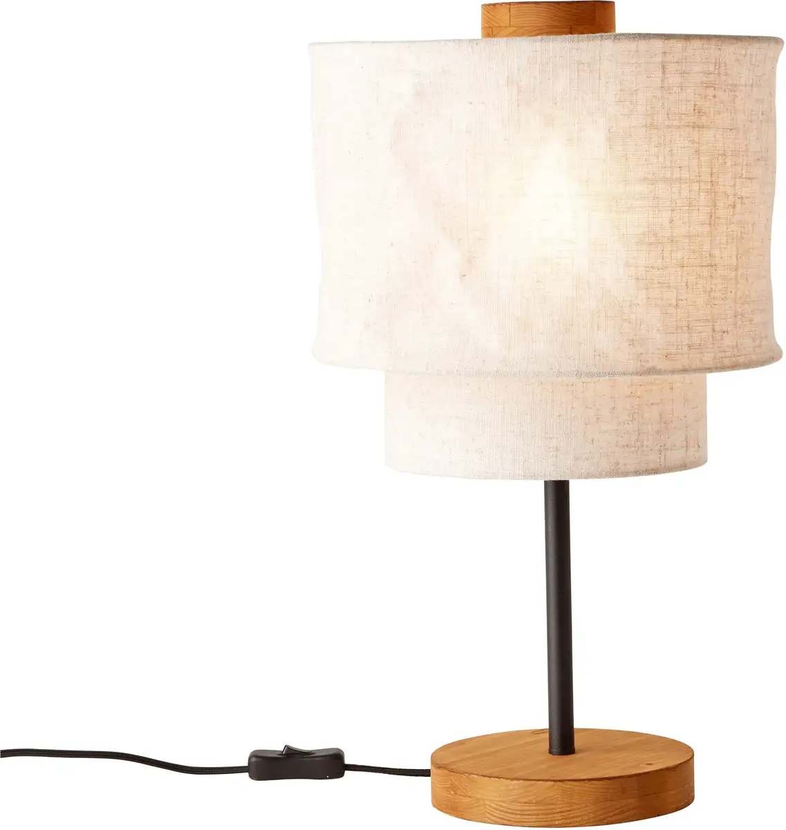 

Настольная лампа OTTO Products Lucee с абажуром из льна Ø 28,00 см, высота 48,00 см, цвет beige/natur/schwarz matt/holzfarben