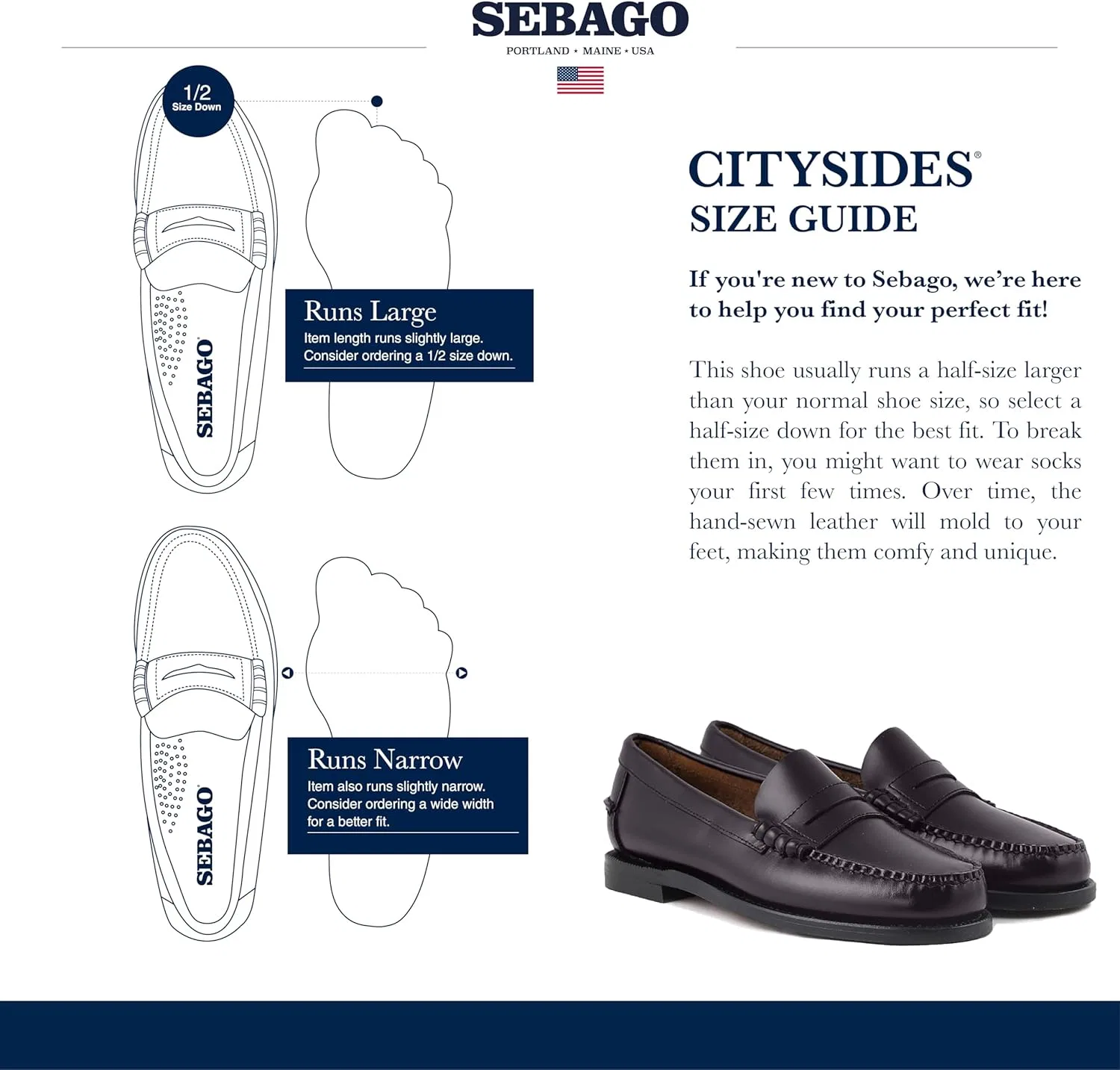 Лоферы Sebago Classic Dan, темно-коричневый — фото 3
