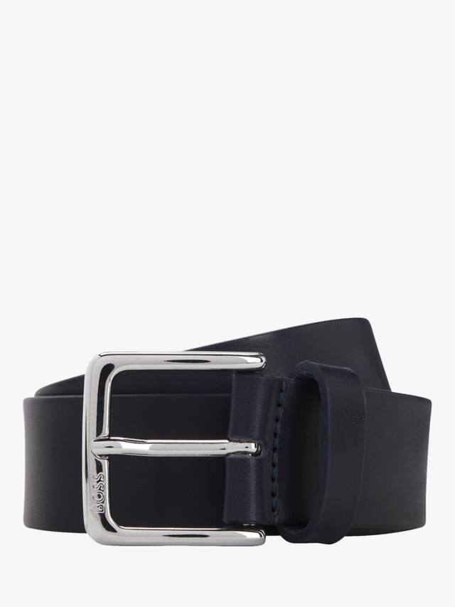 

Итальянский кожаный ремень HUGO BOSS, темно-синий