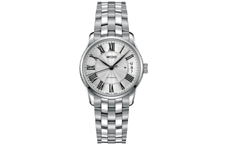 

MIDO Часы Brunner Series Automatic Mechanical Movement Women's Watch Watch 33mm Silver Dial Stainless Steel Strap, Silver Dial