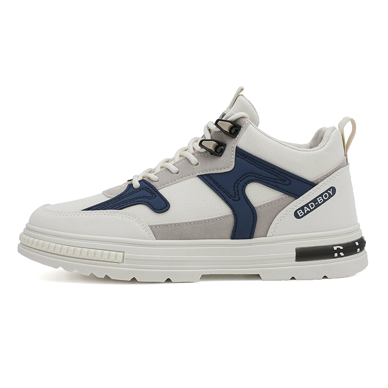 

Мужские повседневные туфли средней высоты с амортизацией, противоскользящие, износостойкие, поддерживающие и балансирующие Boogie Bear, White Blue