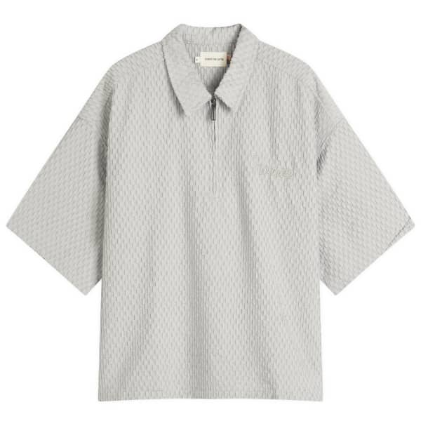 

Поло из фактурной трикотажной ткани на молнии Honor The Gift, серый