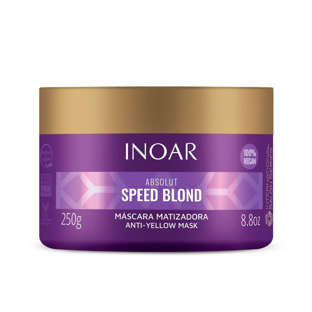 

Маска для светлых волос absolut speed blond anti-yellow mask Inoar, вес 250 гр.