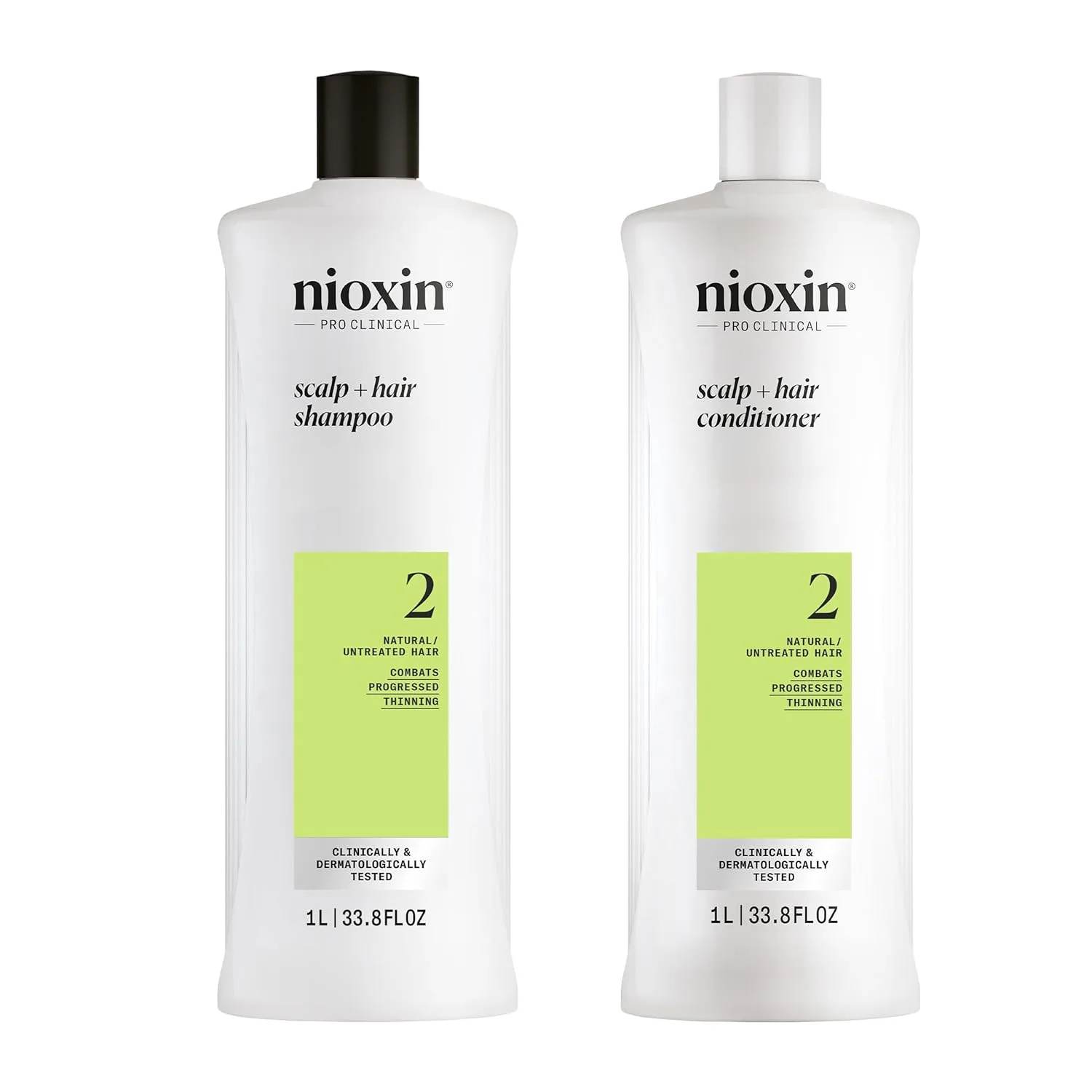 Nioxin System 2 для натуральных волос с очищающим шампунем для проблемных волос и кондиционером для кожи головы