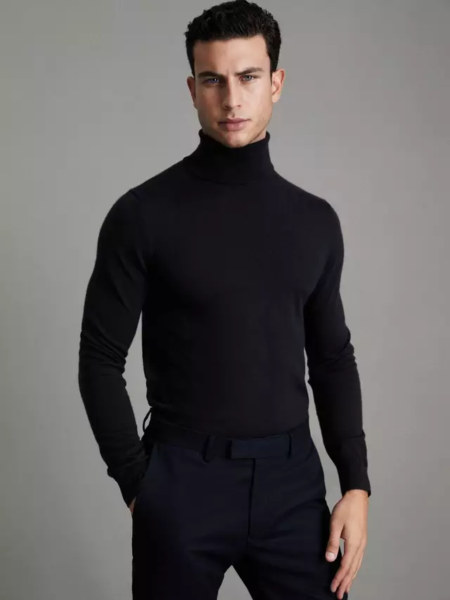 

Джемпер Reiss Caine Merino Wool Roll Neck, темно-синий