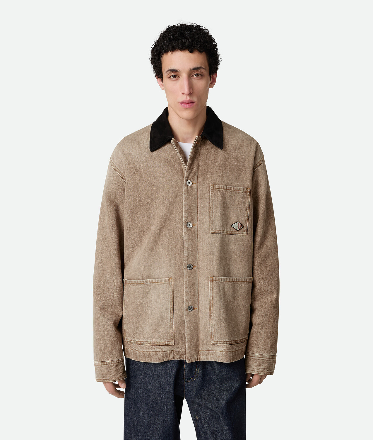 

Brown denim jacket BOTTEGA VENETA, коричневый