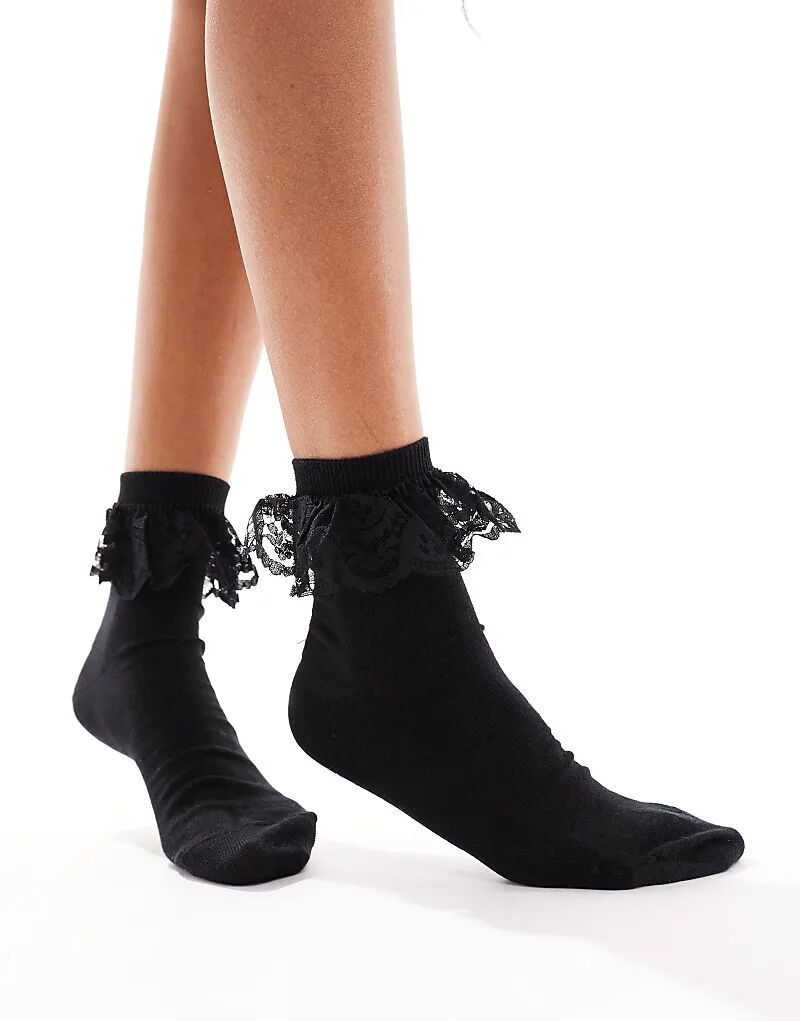 

Носки Dr. Martens с оборками черного цвета