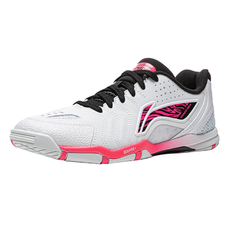 Кроссовки для настольного тенниса Hawkeye 3.0 PRO Li-Ning стандартный белый/черный/флуоресцентный розовый — фото 4