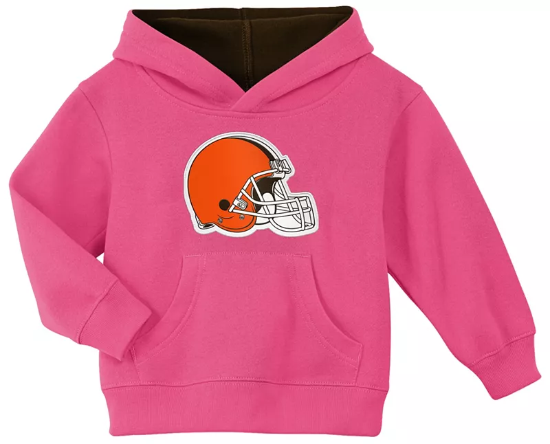 

Одежда команды НФЛ для девочек, розовый пуловер с капюшоном Cleveland Browns Prime NFL Team Apparel