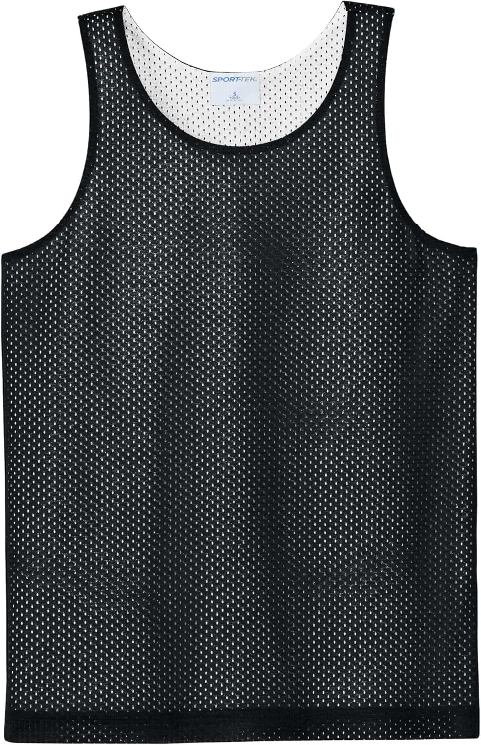Детский реверсивный топ-майка SPORT-TEK, цвет Black/White