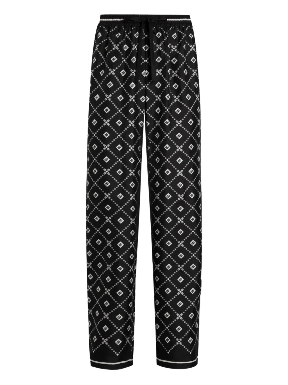 

Брюки с кулиской и геометричным узором DOLCE & GABBANA, черный