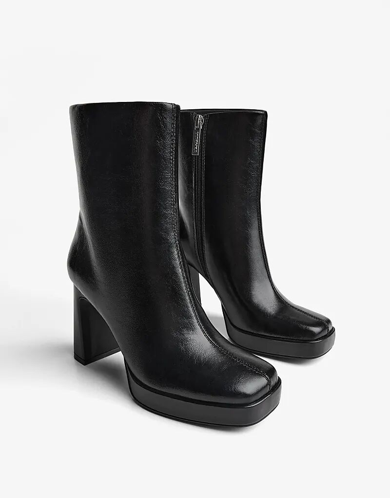 Ботильоны Bershka на платформе и высоком каблуке черного цвета