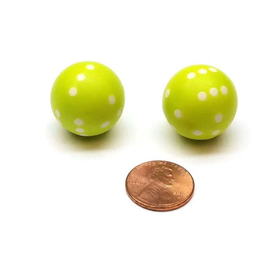 

d6 Зеленый с белым (2), Dice - Round