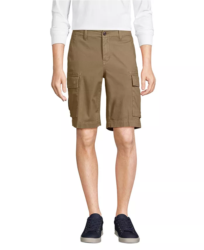 

Мужские эластичные повседневные карго-шорты Traditional Fit Stretch Knockabout, длина 10.5" Lands' End, синий
