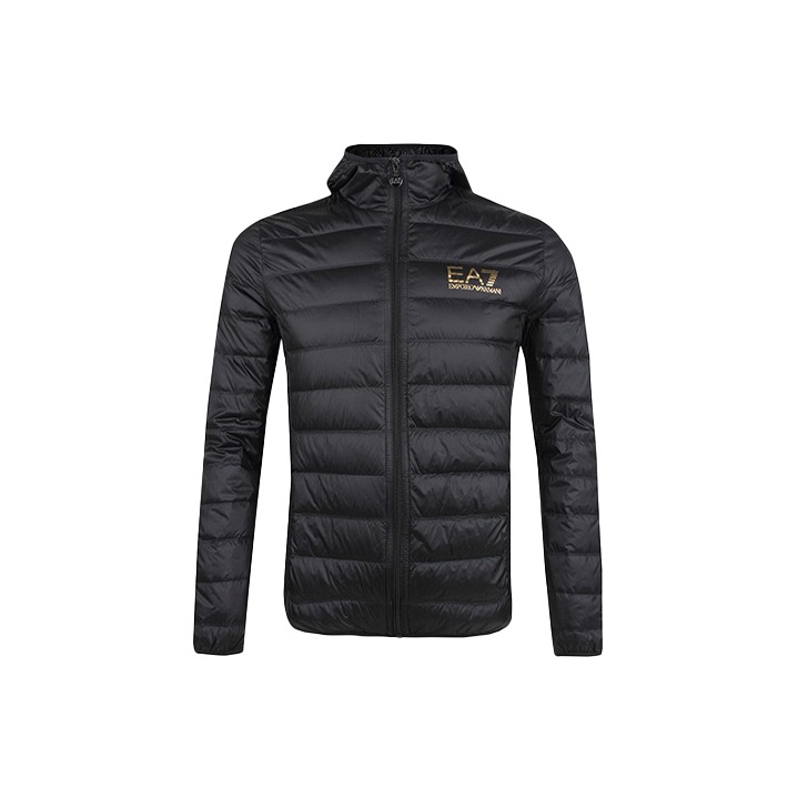 

EMPORIO ARMANI Куртка пуховая мужская EA7 черная золотая, Black Gold