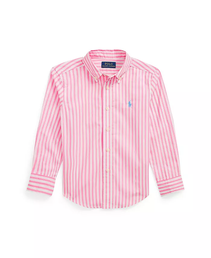 

Рубашка из хлопкового поплина в клетку для малышей и мальчиков Polo Ralph Lauren, розовый