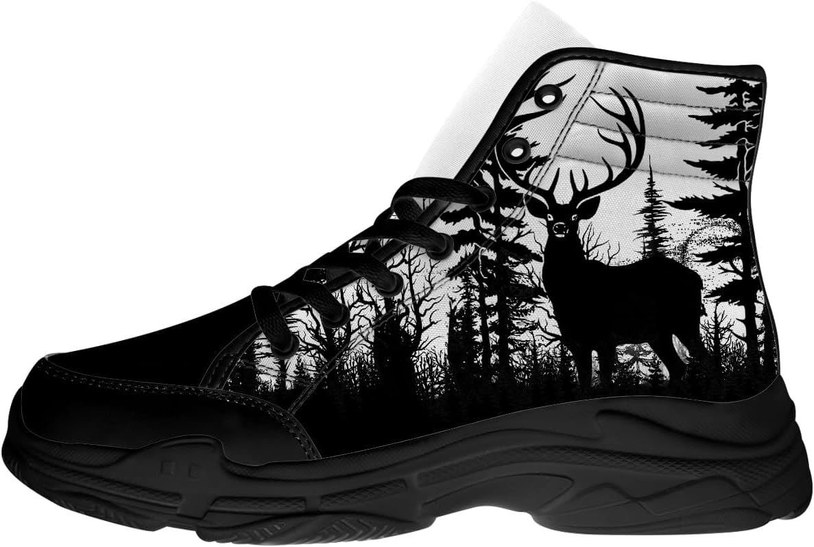 

Кроссовки на высокой подошве для охоты на оленей для мужчин, сандалии на шнуровке из ткани, подарки для охотника Generic, белый/черный