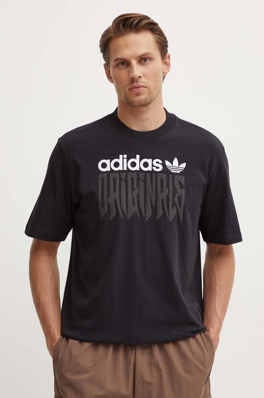 

Хлопковая футболка adidas Originals, черный