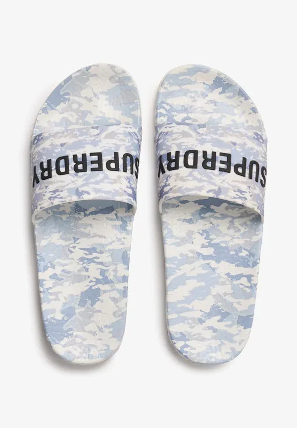 Сланцы Superdry camo print pool sliders, белый камуфляж — фото 3