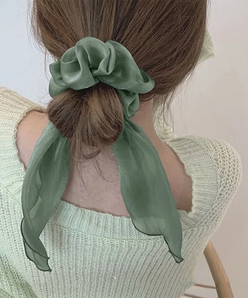 Шелковый шушу (резинка для волос) Miniministore, зеленый