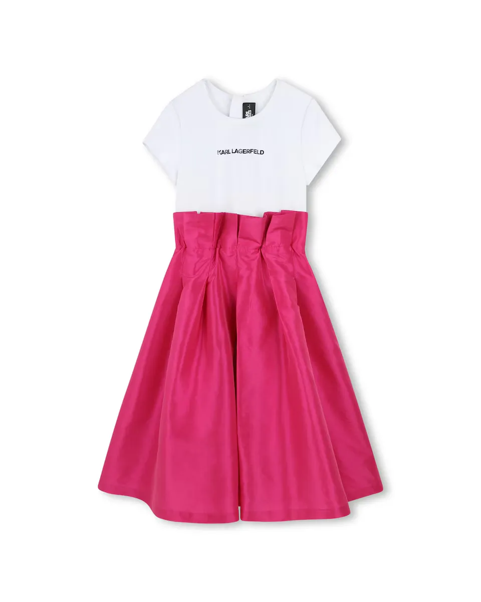 

Розовое платье для девочки с короткими рукавами Karl Lagerfeld Kids, розовый