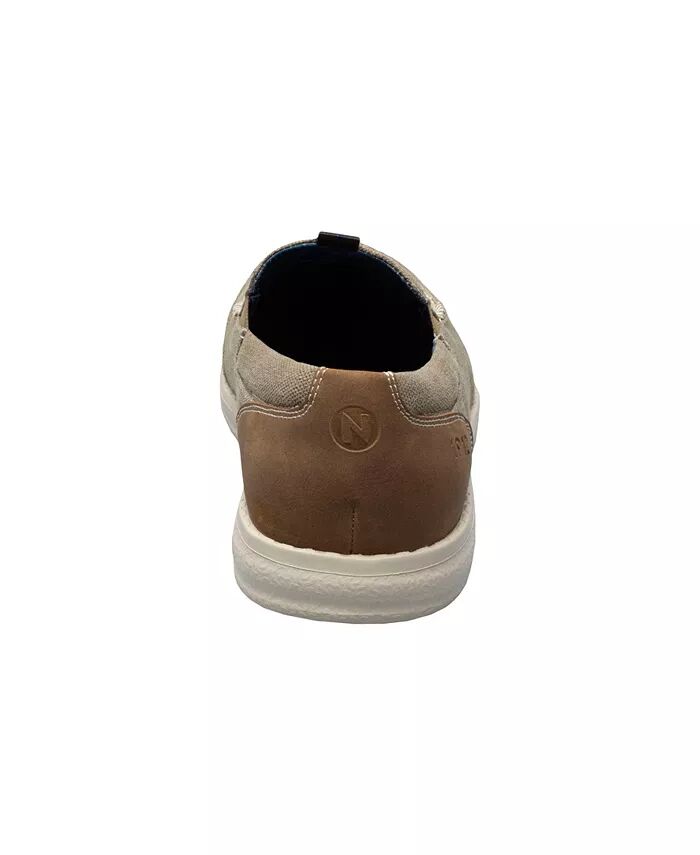 Мужские туфли Brewski Canvas Venetian Moc Toe Nunn Bush, коричневый/бежевый — фото 3